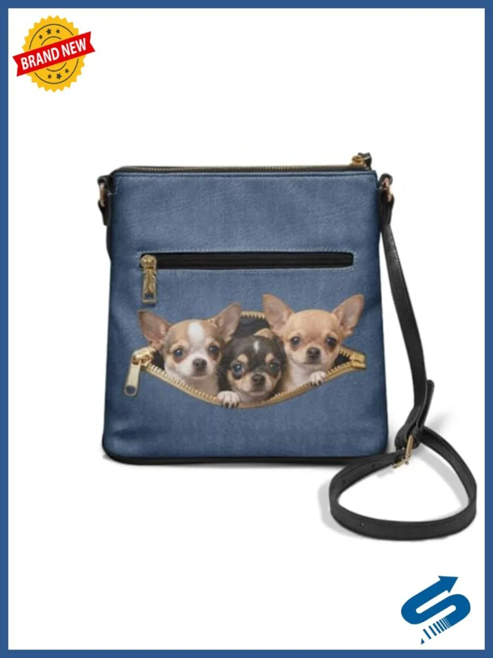 PU Leather Crossbody Messenger Bag with Adjustable Strap
